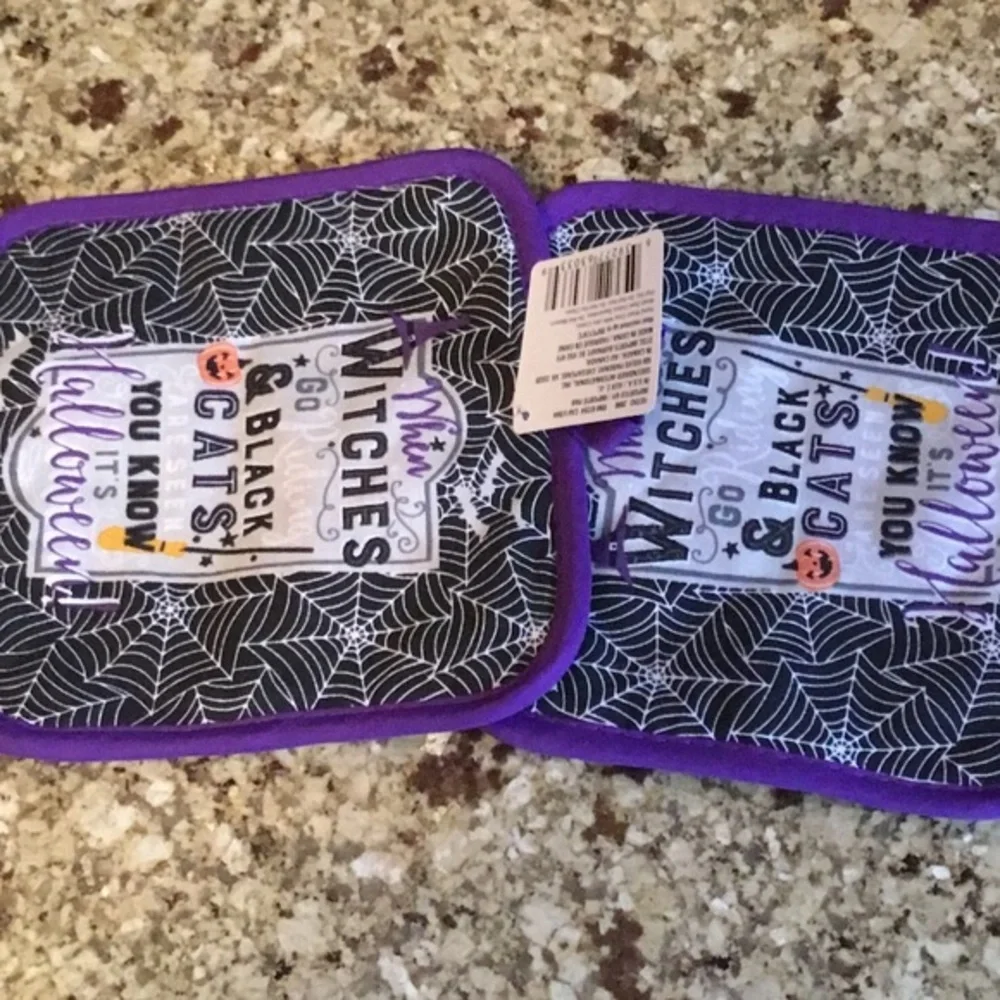 Halloween Holiday Witch Towel Pot Holder Set Bundle